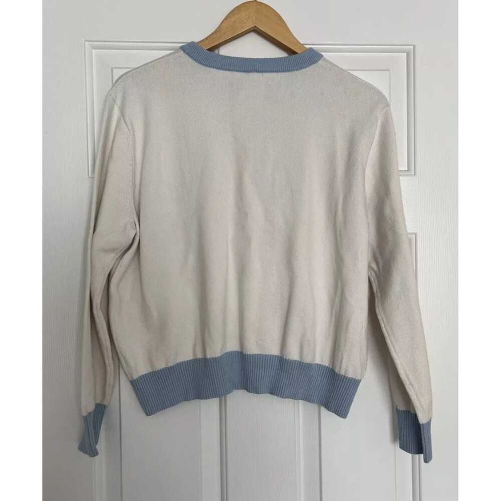 Queen Of Sparkles Sweater Nashville Embroidered Cream Size Small - Picture 6 of 8